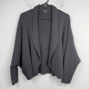 COS Sweater Womens XS Black Wool Blend Ribbed Knit Open Front Boho Minimalist